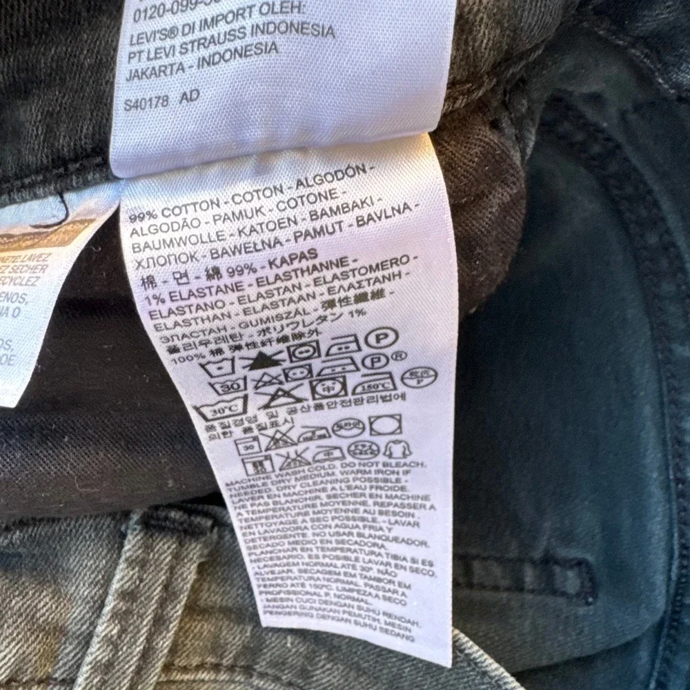 Levi's 511 Slim Fit Jeans Mens 30x30 Faded Black Denim Pants